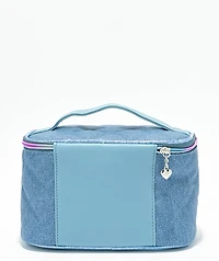 OMG Accessories Glitter Heart Patch Quilted Demin Glam Bag