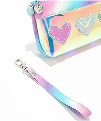 OMG Accessories Hearts Icy Clear Glazed Wristlet