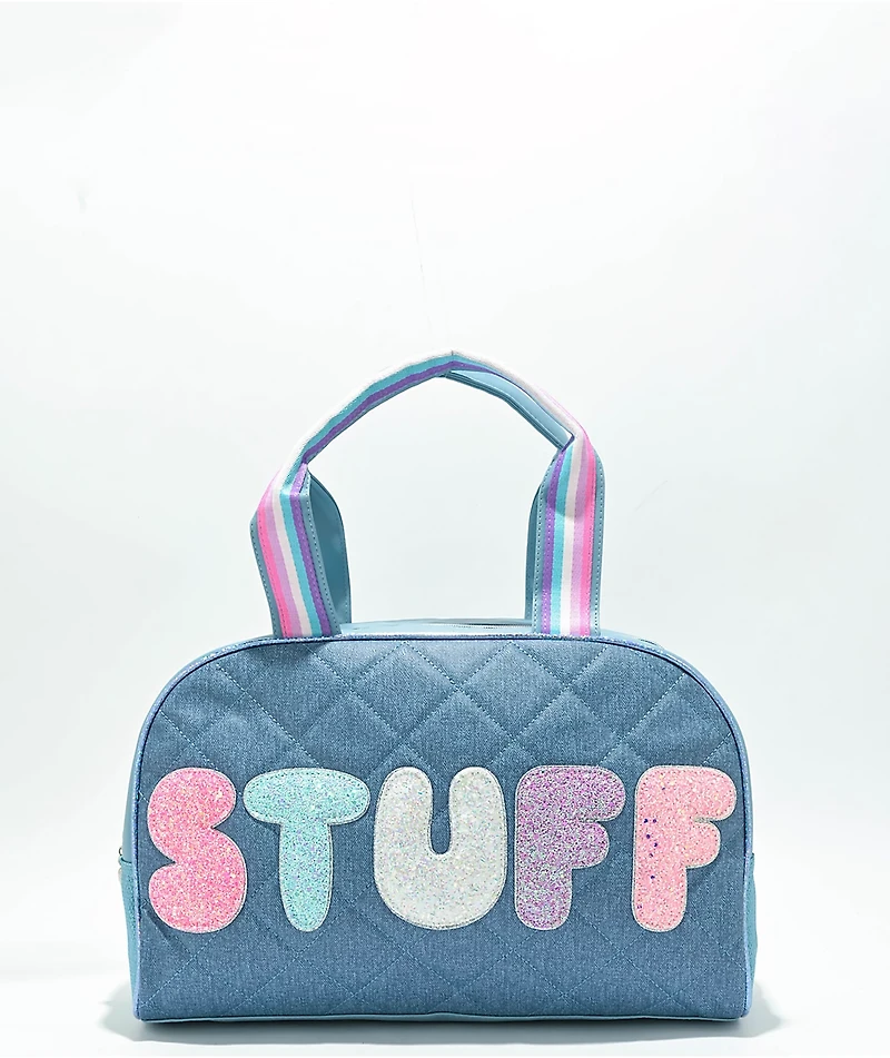 OMG Accessories Stuff Quilted Denim Medium Duffle Bag