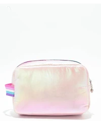 OMG Accessories Stuff Quilted Metallic Pink Pouch