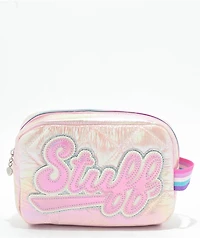 OMG Accessories Stuff Quilted Metallic Pink Pouch