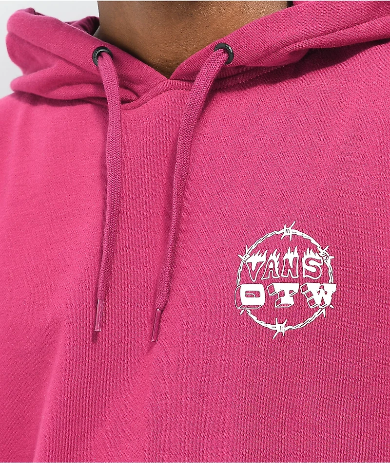 OTW Positive Vibes Dark Pink Hoodie
