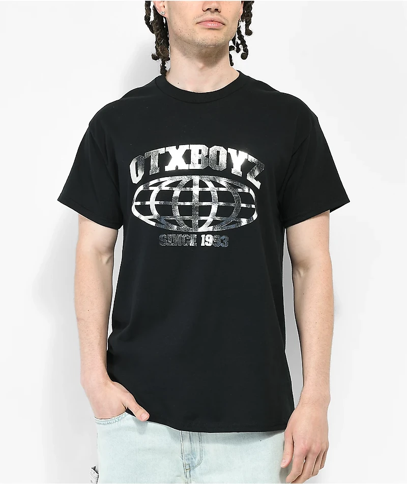 OTX BOYZ Globe Foil Black T-Shirt
