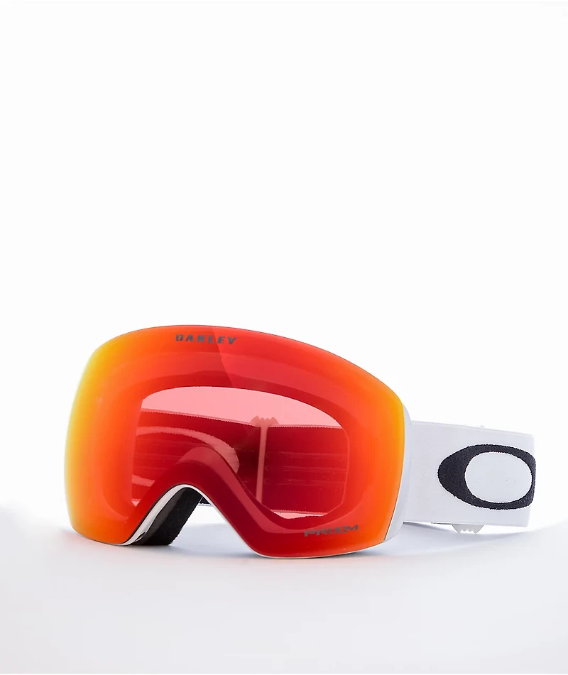 Oakley Flight Deck Matte White Prism Torch Snowboard Goggles