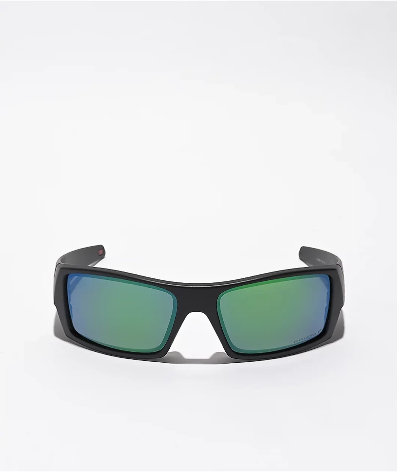 Oakley Gascan Matte Black & Green High Resolution Sunglasses