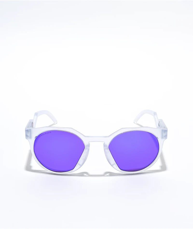 Oakley HSTN Matte Clear & Violet Prizm Sunglasses
