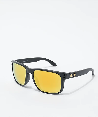 Oakley Holbrook XL Black & Prizm 24K Polarized Sunglasses