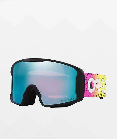 Oakley Line Miner L Multi Splatter & Prizm Sapphire Snowboard Goggles