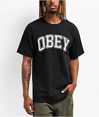 Obey Academic Logo Black T-Shirt