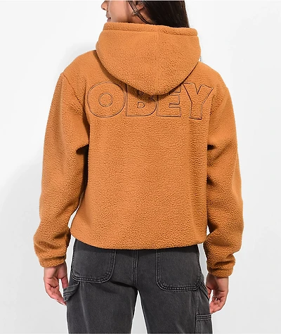 Obey Asher Brown Tech Fleece Hoodie