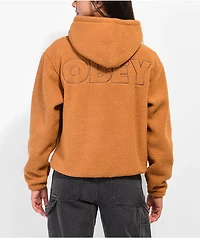 Obey Asher Brown Tech Fleece Hoodie