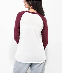 Obey Basic Vintage Burgundy Raglan T-Shirt