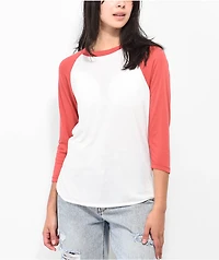 Obey Basic Vintage Red Raglan T-Shirt