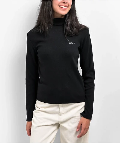 Obey Belle Black Turtle Neck Sweater