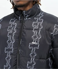 Obey Benny Black Reversable Puffer Jacket