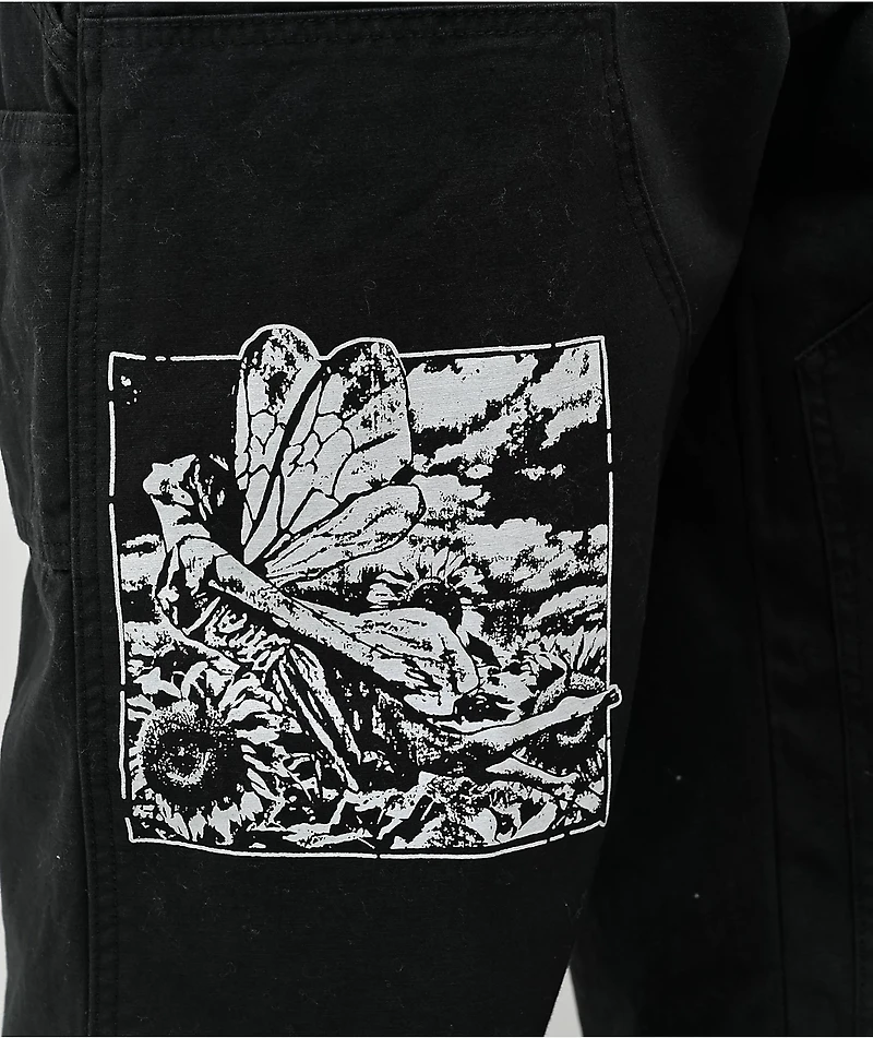 Obey Big Timer Black Double Knee Carpenter Pants