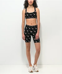 Obey Biscayne Mushroom Black Sports Bra