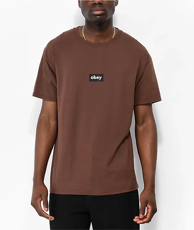 Obey Black Bar 2 Brown T-Shirt