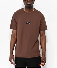 Obey Black Bar 2 Brown T-Shirt
