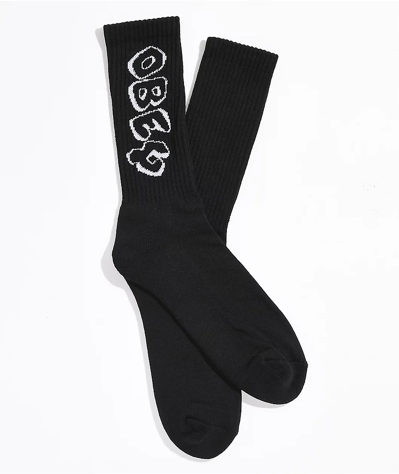 Obey Block Black Crew Socks