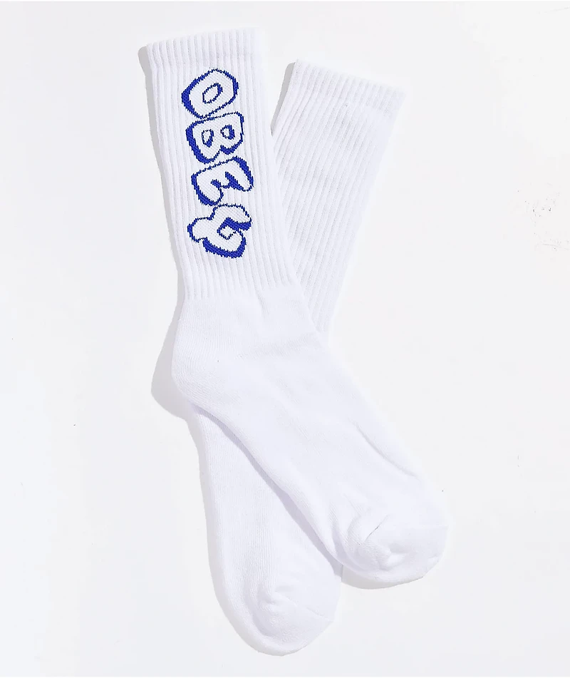 Obey Block White Crew Socks