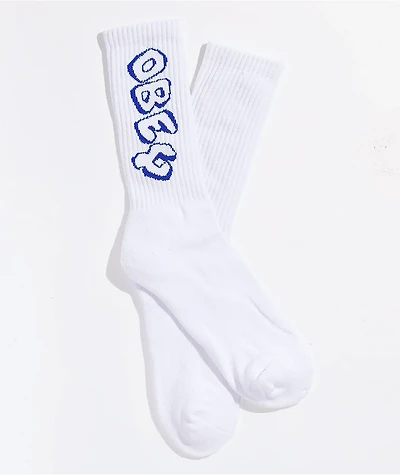 Obey Block White Crew Socks