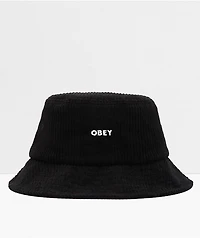 Obey Bold Black Corduroy Bucket Hat
