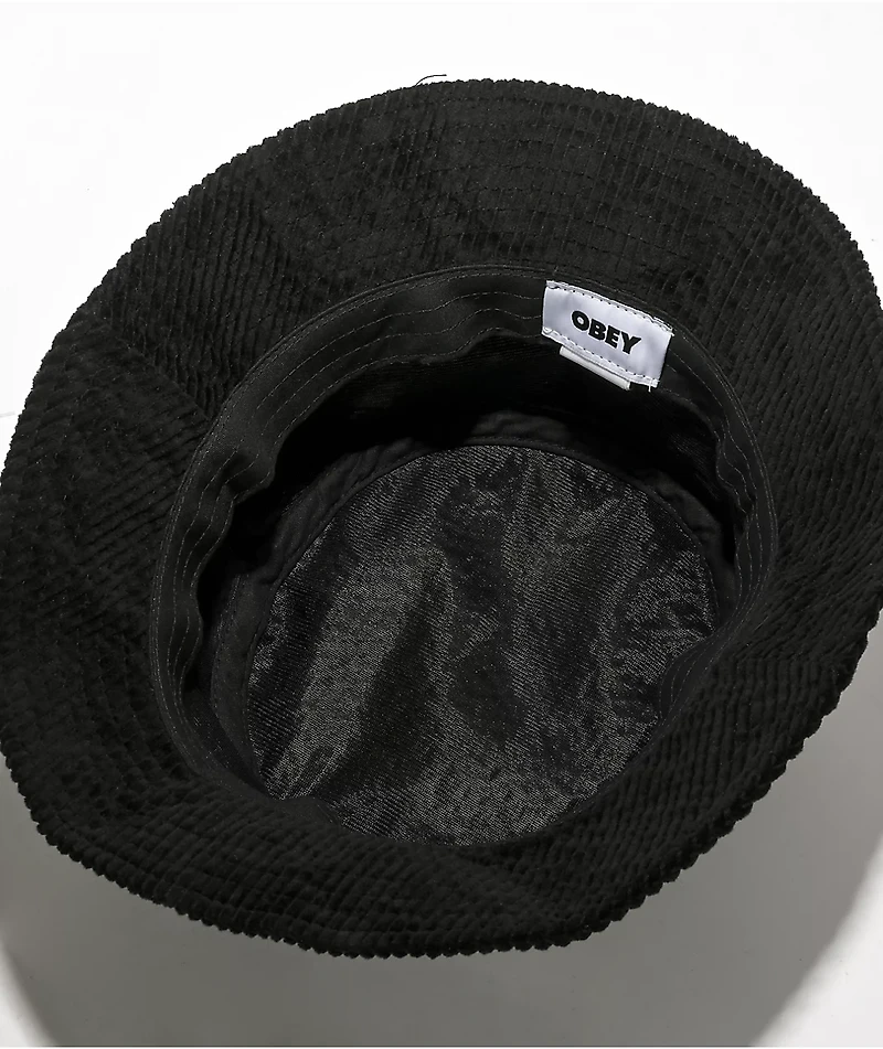Obey Bold Black Corduroy Bucket Hat
