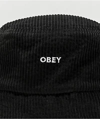Obey Bold Black Corduroy Bucket Hat