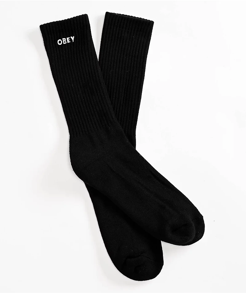 Obey Bold Black Crew Socks