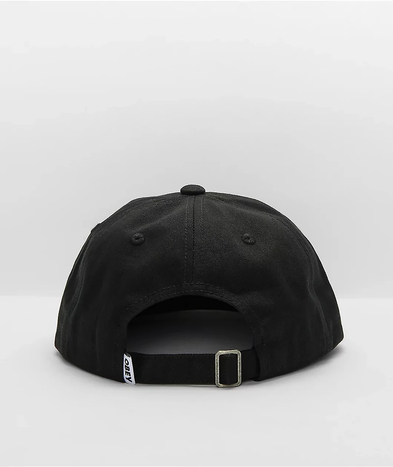 Obey Bold Label Black Strapback Hat