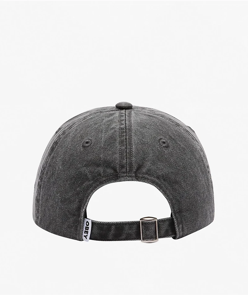 Obey Bold Pigment Black Strapback Hat