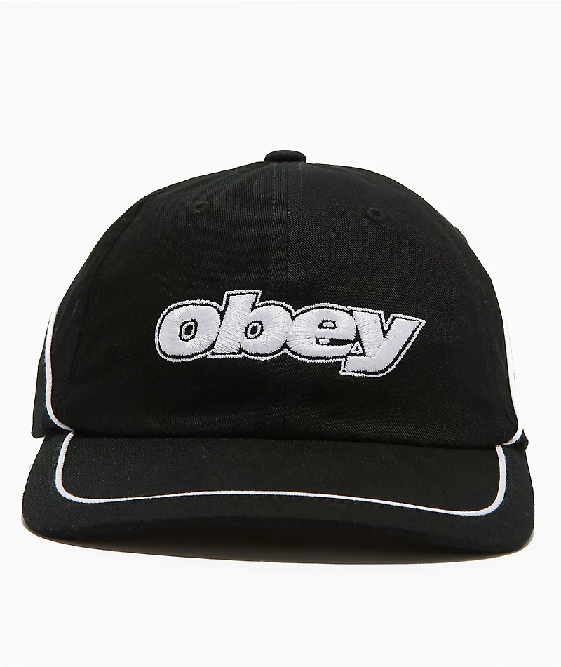 Obey Bold Pigment Black Strapback Hat