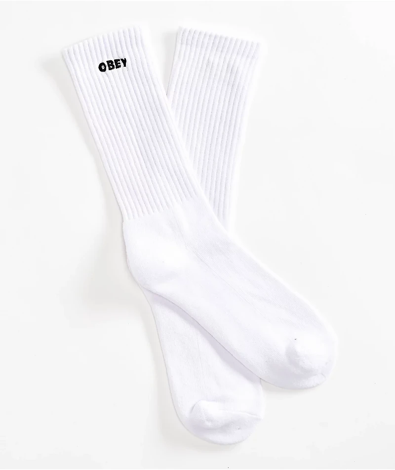 Obey Bold White Crew Socks