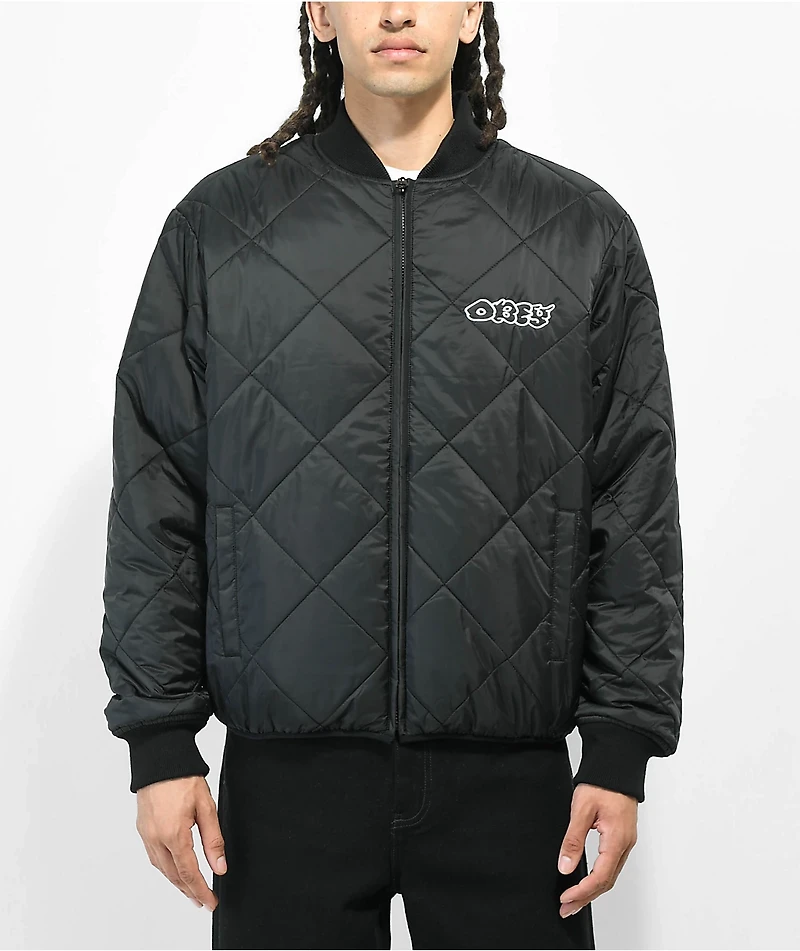 Obey Brux Black Quilted Reversible Jacket