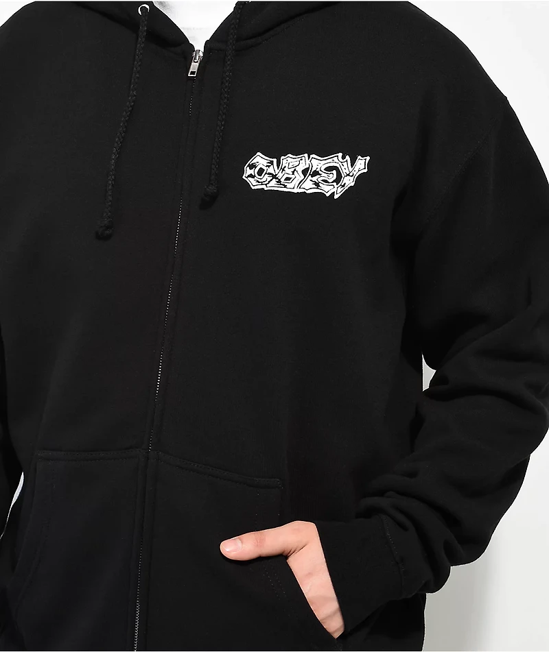 Obey Butterfly Cherubs Black Zip Hoodie