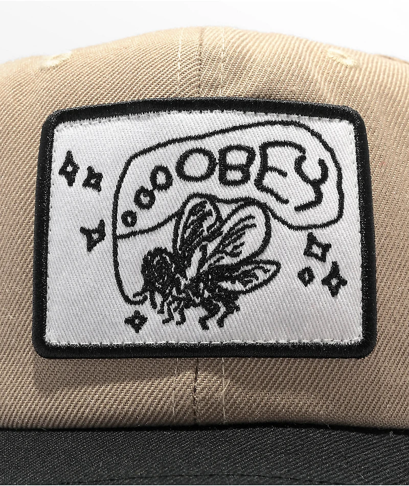 Obey Buzzin Khaki & Black Snapback Hat