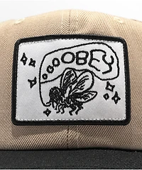 Obey Buzzin Khaki & Black Snapback Hat