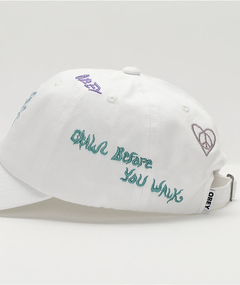 Obey Camilla White Strapback Hat