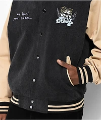 Obey Care Black & Tan Denim Varsity Jacket