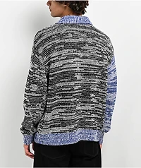 Obey Carter Black & Blue Polo Knit Sweater