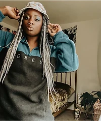 Obey Channel Black & Teal Tech Fleece Sweatshirt