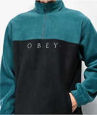 Obey Channel Black & Teal Tech Fleece Sweatshirt