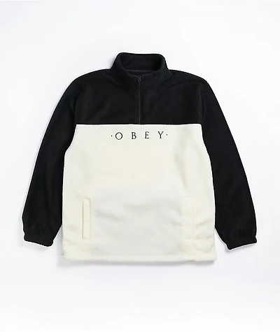 Obey Channel White & Black Tech Fleece Sweatshirt