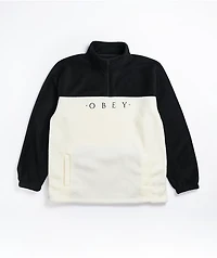 Obey Channel White & Black Tech Fleece Sweatshirt