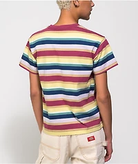 Obey Charlie Box Fuchsia & Multi Stripe T-Shirt