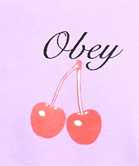 Obey Cherry Script Purple T-Shirt