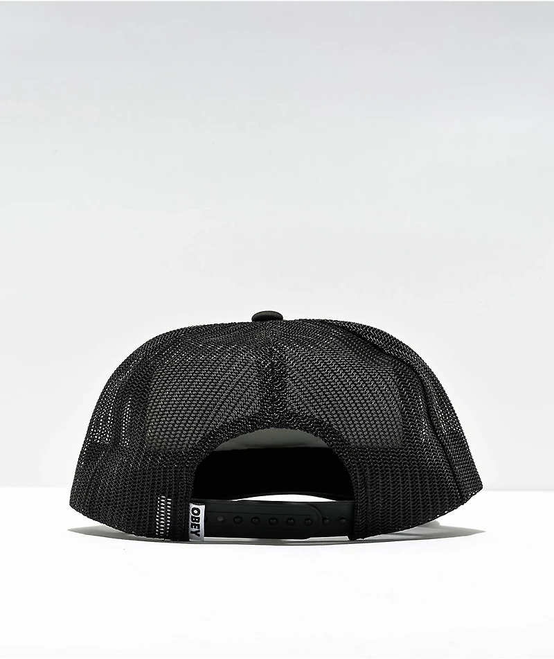 Obey Chisel Black Trucker Hat