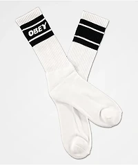 Obey Cooper II White & Black Crew Socks