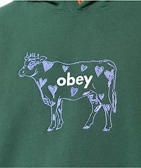 Obey Cow Extra Heavy Green Hoodie
